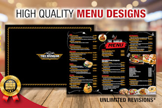create a modern restaurant menu design