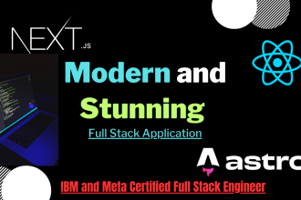 develop modern full stack web applications using react, next js, vue and nodejs