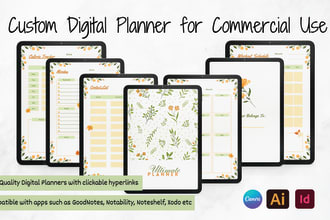 design hyperlinked planner, journal, notebook, checklist, tracker