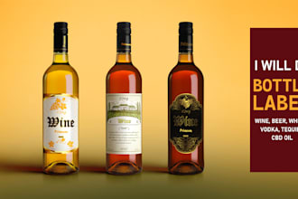 design a creative uniqu wine label and product label