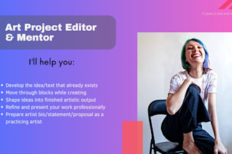 professionally edit your artist statement, bio, or artist book