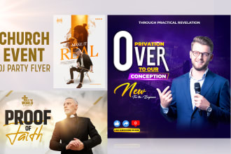 create an amazing church event or dj party flyer design