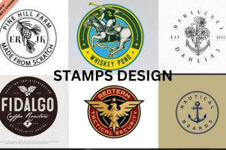 create a business log, label, patch design, stamp, sticker