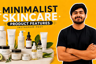 design minimalist skincare product features instagram post