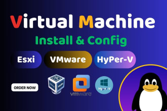 install linux,windows,debian,ubuntu on proxmox,vmware esxi
