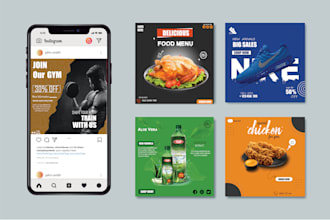 design modern social media posts, banner ads for instagram, facebook or linkedin