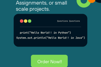 do your python, java related tasks, assignments or any query you want to solve