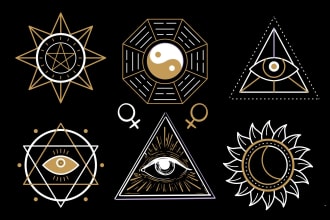 create mystical and sacred geometry logo for you