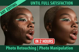 do photoshop retouching, editing portraits, headshots