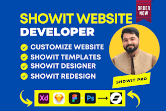 edit, fix, design and customize showit website or template