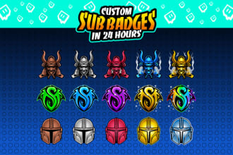 create express custom sub badges for kick, twitch, youtube