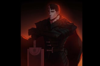 draw dark fantasy anime illustration as you want