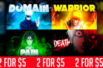 design high quailty anime youtube thumbnails for cheap