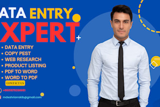 do data entry, lead generation, copy pest, web research,