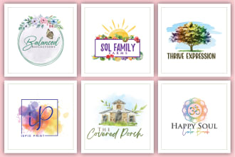 design beautiful watercolor logo for your business
