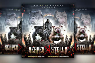 create dog breeding banners, litter announcement stud flyers