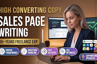 be your sales page copywriter using direct response structure