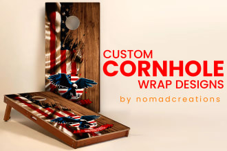 do professional cornhole skin wrap design