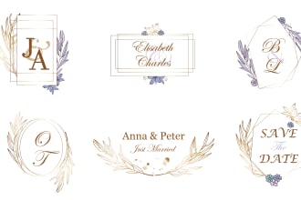 design a stunning wedding monogram or initial logo