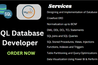 design sql database, erd, sql query and stored procedures