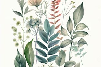 make a beautiful vintage botanical illustration