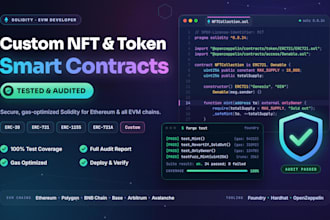 create solidity smartcontract nft token custom tested and audited