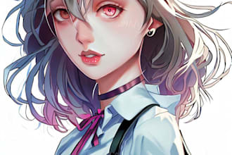 draw manga character illustration for you