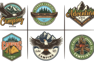 design mountain logo for outdoor adventure camping and hunting