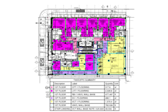 provide flooring and tiling takeoffs and cost estimation