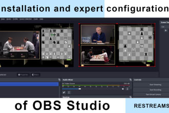 install, configure obs vmix for streaming,expert setting of encoding, rtmp, srt