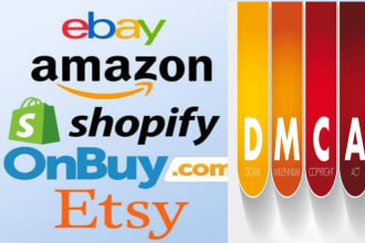 remove infringing copyright listings ebay,etsy,amazon,shopify, under dmca