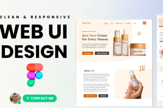 make figma ui ux design for figma website, landing page, website ui design