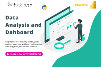 do data dashboard, analysis, ml and dl tasks using python, power bi, tableau