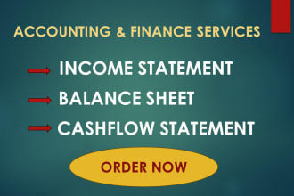 prepare income statement, balance sheet and cashflow statement