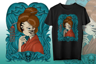 create custom streetwear t shirt design for print on demand