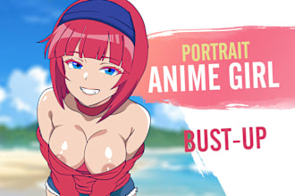 draw anime portrait style sfw or nsfw, fanart character art