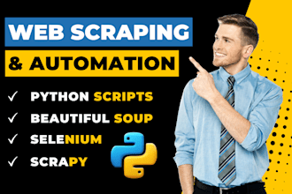 create bots, for web scraping and automation jobs, and write scripts in python