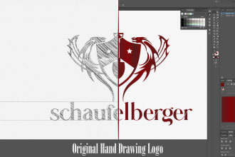 create crest hand drawing logo