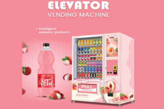 design professional vending machine wrap with full satisfaction