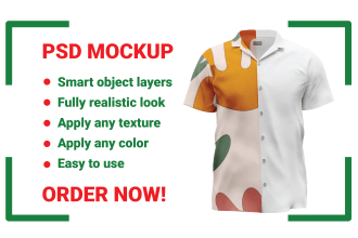 do custom realistic smart object PSD mockup for your product image