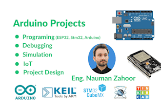 do stm32, esp32 and arduino projects with simulation and detailed documentation