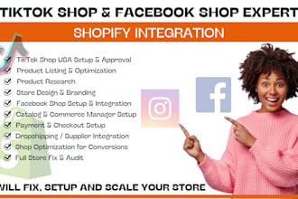 setup tiktok shop facebook shop instagram shop integrate with shopify