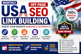 provide monthly off page SEO with manual link building