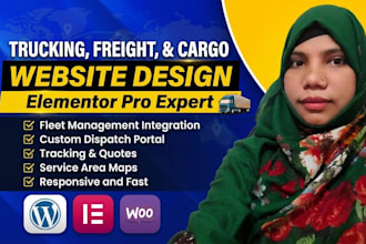 design a logistics trucking transport website with wordpress