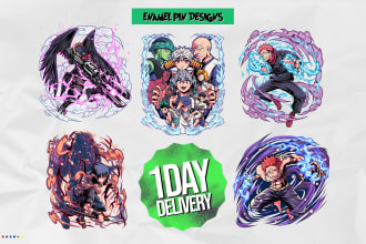 create custom cartoon anime enamel pin design