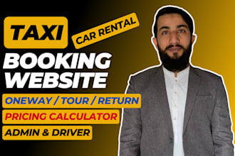 develop car rental and taxi booking website, oneway, return, tour