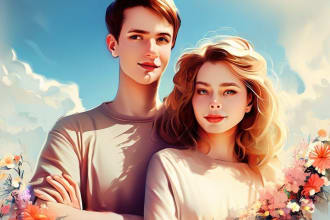 draw a couple portrait