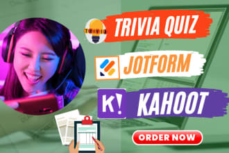 create trivia quizzes questions, online course content, kahoot, jotform