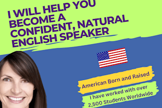 be your american born english conversation teacher and coach