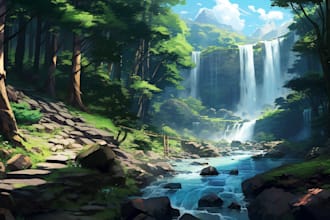 draw stunning 2d background illustration for you